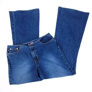 Bongo Vintage Flare Low Rise Jeans Blue Denim Medium Wash 100% Cotton Size 7